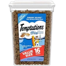 Temptations MixUps Crunchy and Soft Cat Treats Surfer's Delight Flavor, 16 oz