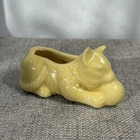 Vintage MCCOY Planter Yellow Cat w/Ball Of String Mini Flower Pot Kitty SO CUTE!