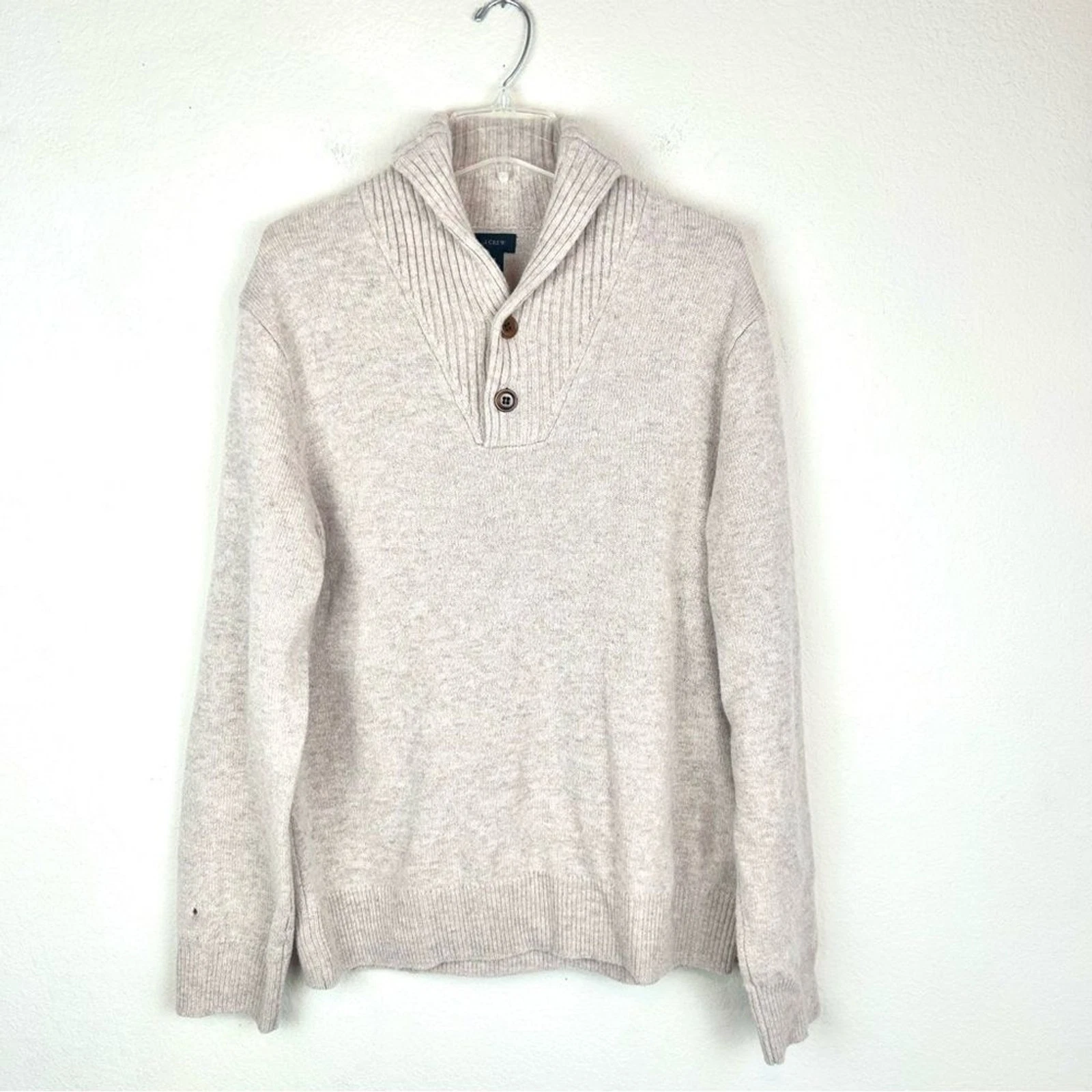 J. Crew Beige Wool Button Down Sweater