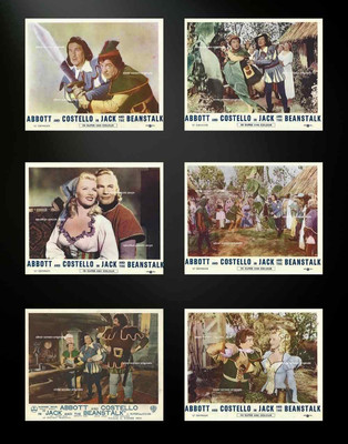 Jack and the Beanstalk 6x ORIGINAL UK FOH Lobby Cards Abbott and Costello 1952