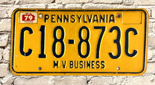 1979 Pennsylvania MV Motor Vehicle Business License Plate C18-873C