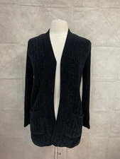 Matty M Women's Black Open Front Cardigan Long Sleeve