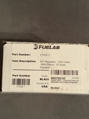 #ad Fuelab Fuel Pressure Regulator adjustable Black 51502 1 $54.99