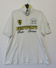 Vintage La Martina Ferrari Polo Team Polo Cotton Shirt White Size Men's XXL*