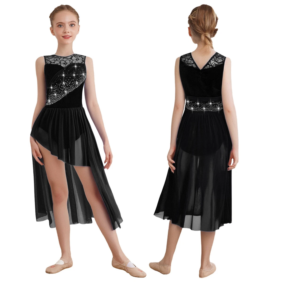 black dress with half sleeves Tresa Below the Knee A-Line Dress