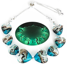 ARTSY Crafts Glow in the Dark Firefly Beads Bracelets Necklaces, Luminous Murano
