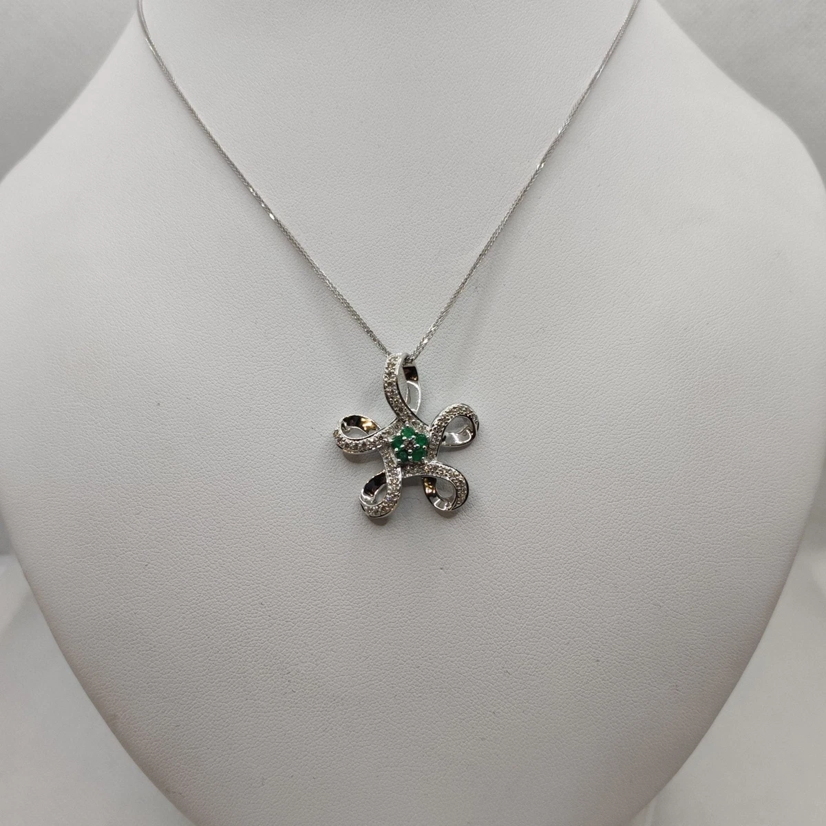 Collier Diamants & émeraudes 14K Or Rose - 16,51 Cts Total - Longueur 16 Pouces - Neuf