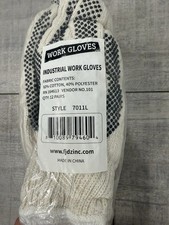 12pk Work Gloves Cotton Polyester String Knit Work Gloves With One Side Dots L