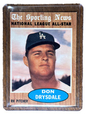 1962 Topps Don Drysdale National Leage All-Star #398 Baseball Card - Mnt/NearMnt
