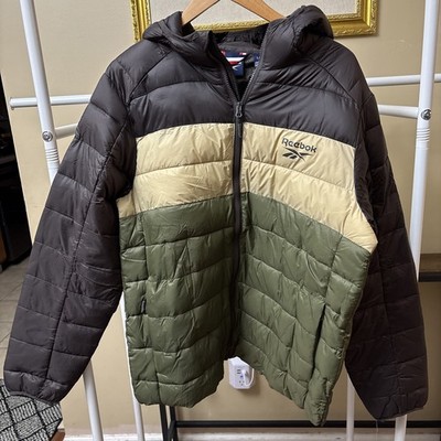 Reebok Men's Winter Puffer Jacket Size L Full Zip Hooded