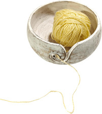 Handmade Acacia Wood Yarn Bowl   Large Knitting  Crochet Holder for Tangle-F...
