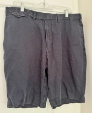 Vintage Polo Ralph Lauren Bradbury Fit 100 Linen Shorts Men s 36 Navy Classic