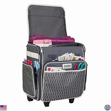 Everything Mary Rolling Scrapbook Storage Tote Bag – Craft Case for Paper,