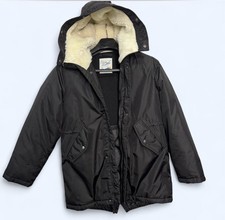 J.Crew Kid  s Fishtail Parka Sz 14 Black Hooded PrimaLoft Outerwear Winter Warm