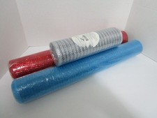 3 Rolls Deco Mesh Ribbon Red Turquoise Silver 21"x30' and 10"x30' sealed