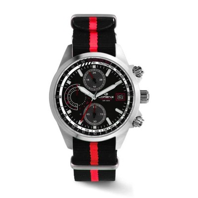 HERRENUHR LORENZ SOLAR CHRONOGRAPH, DOPPELARMBAND, SOLARENERGIE, GEHÄUSE 42mm