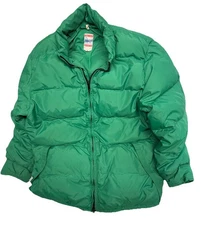 Vintage 70s Puffer Frostline Kit Goose Down Coat Parka Jacket Green Mens Medium