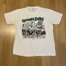 Green Day T-Shirt Kerplunk Album Rock Band White Tee Unisex Graphic 2011