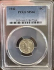 1942 Mercury Silver Dime ~ MS 66 ~ PCGS 10c ~ Gem Uncirculated