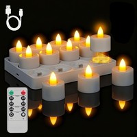 KagoLing LED Teelichter 12Er Set Wiederaufladbar Mit Ladestation Timer