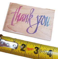 2000 Stampendous M091 Script Thank You rubber stamp