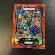 2024 Panini Prizm Draft Picks Red Cracked Ice #9 JaKobe Walter Rookie Baylor