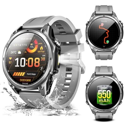 DOOGEE AnywiseW1 Smart Watch AI 5ATM Water Resistant Dual-Band GPS Bluetooth New