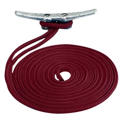 Sea Dog 302112025RD-1 Premium 1/2'' D x 25' L Red Nylon Double Braid Dock Line