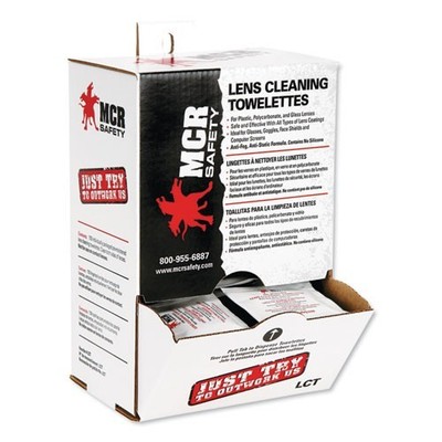 MCR Safety Lens Cleaning Towelettes, 100/Box, 25 Boxes/Carton