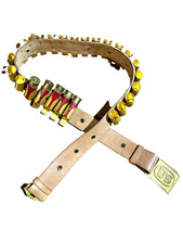 Vintage Thimble Cartridge Belt For 12 Gauge Shotgun With Brass Clips