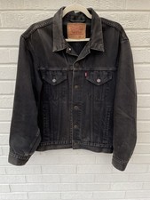Vintage Levis Jacke Herren Medium Schwarz 70503 02 Trucker Tunesien 1995 Denim Wash