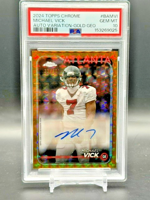 2024 Topps Chrome Auto Variation Gold Geometric /50 PSA 10 GEM (Auto) view 1