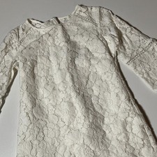 Vince Camuto Lace Shift Dress Size 6 Ivory Crochet Garden Party Cocktail Mini