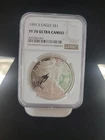 1991-S American Silver Eagle 1 Oz PF70 UCAM NGC Brown Label