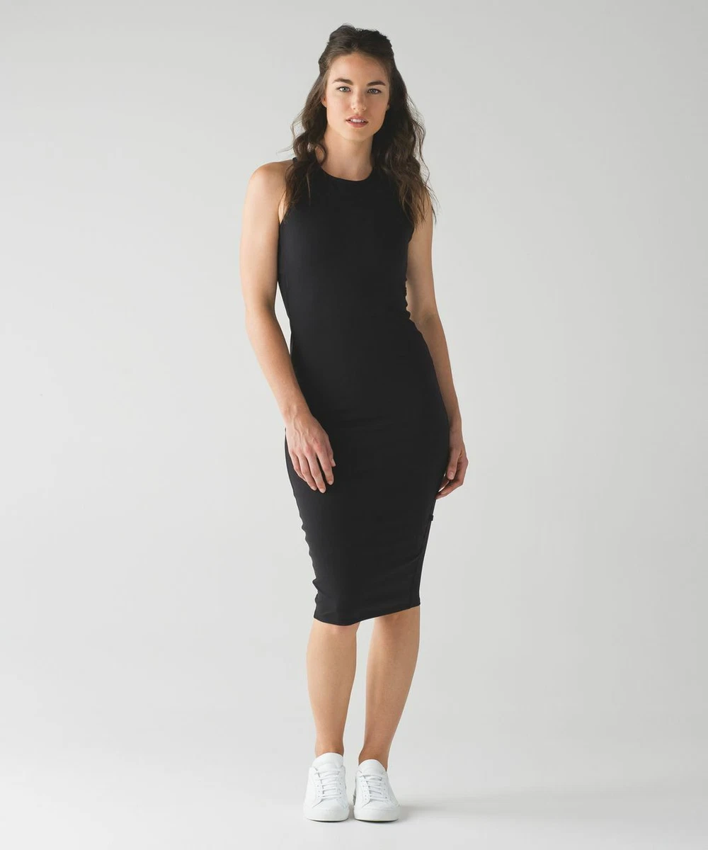 Lululemon Picnic Play Dress size 2 Black NWT Open Back Shelf Bra Luon Dress  NEW