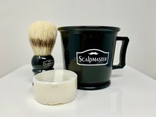 Scalpmaster Shaving Set Shaving Mug Shave brush Shave Soap Gift for Men Black