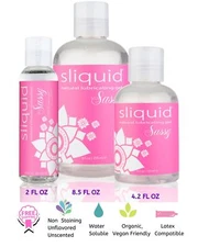Sliquid Naturals Sassy Water Based Anal Gel Lubricant - Choose Size