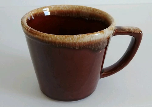 Vintage Mccoy Pottery Brown Drip Glazed Mug Cup Oven Proof USA
