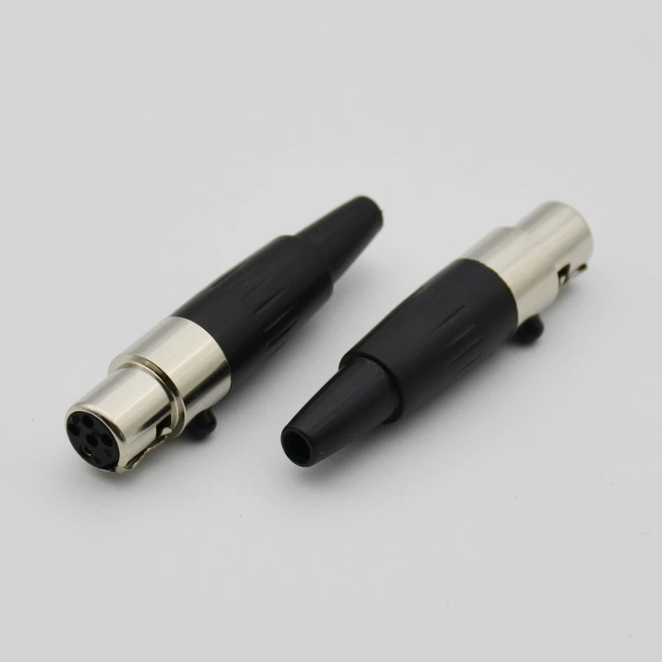 mini xlr 3/4/5 pin female connector 5lot for audio microphone mic cable silver - Image 4 of 4