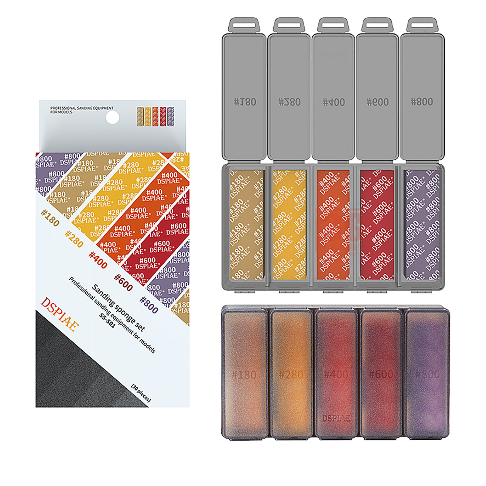 Model Sanding Sponge Set Combo Arc Grinding Polishing Sandpaper Model Making Kit