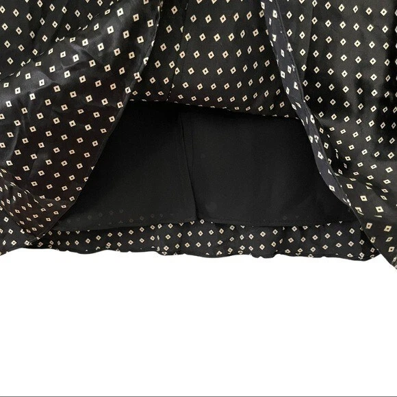 Mini falda recta a lunares negra seda pequeña Anne Klein para mujer hasta la rodilla 4P Foto 3 de 4