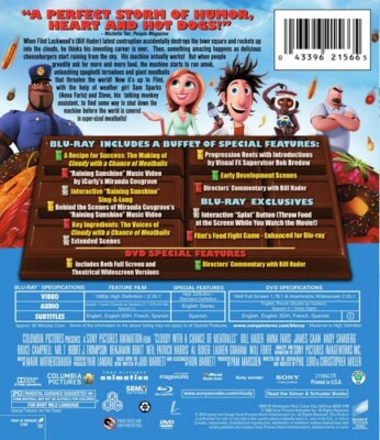 Cloudy with a Chance of Meatballs (Blu-ray, 2009)
