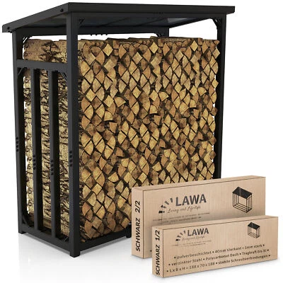 LAWA LIVING AND LIFESTYLE Scaffale per legna da ardere esterno tetto mensola per legna da ardere metallo supporto per impilamento zincato legno mensola