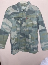 Levi Camo Denim Jacket Sz S Ch. Silver Tag  Childs Runs Big