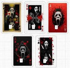 Ghostface Playing Card ATM Debit Credit Sticker Skin Halloween Ace King Horror
