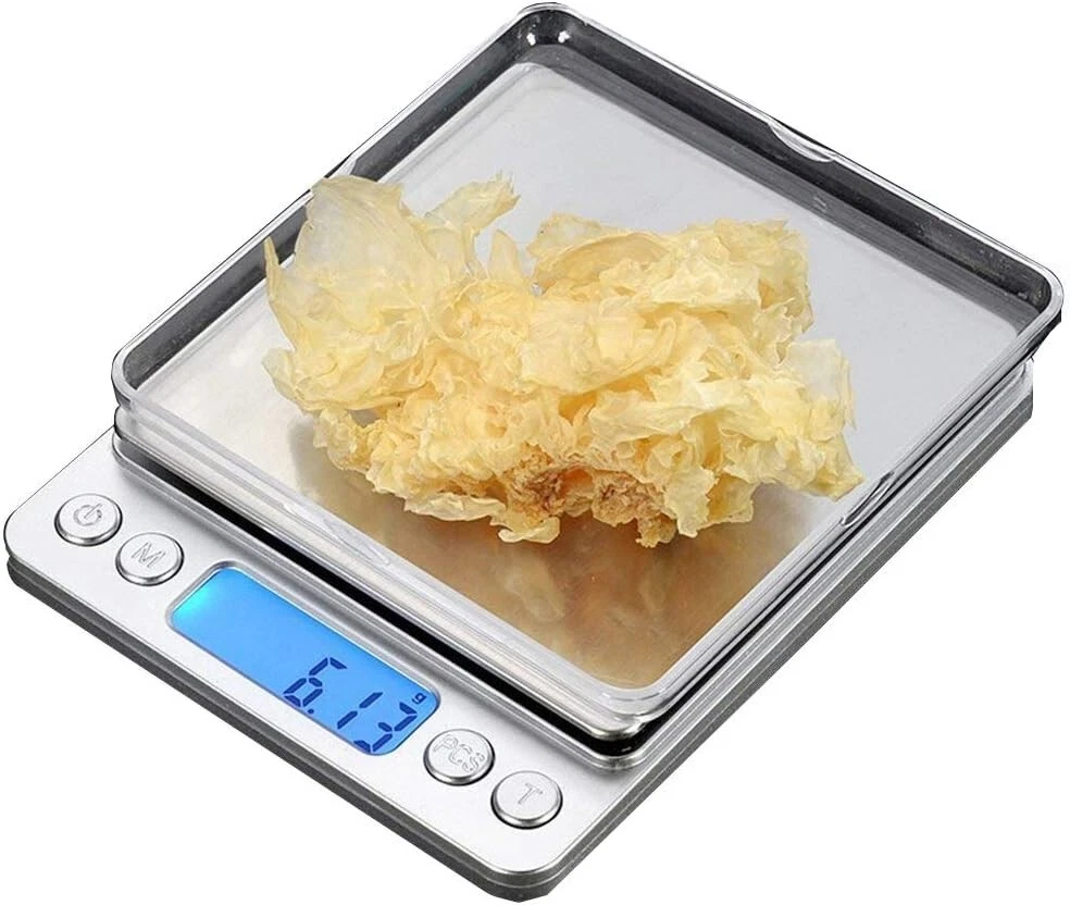 Digital Mini Kitchen Scales with Removable Trays, Stainless Steel High Precision