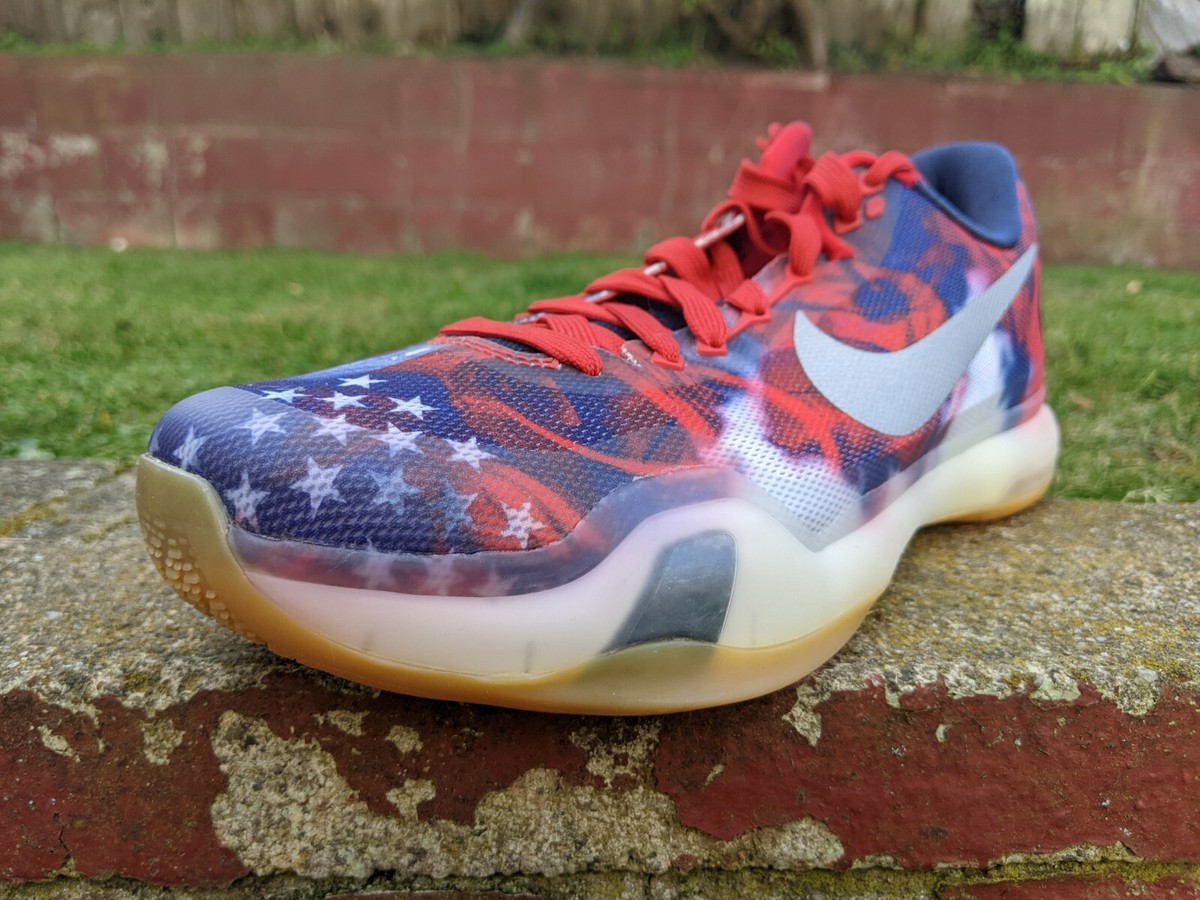 DS NIKE ZOOM AIR KOBE X 10 USA RED WHITE BLUE INDEPENDENCE sz 8
