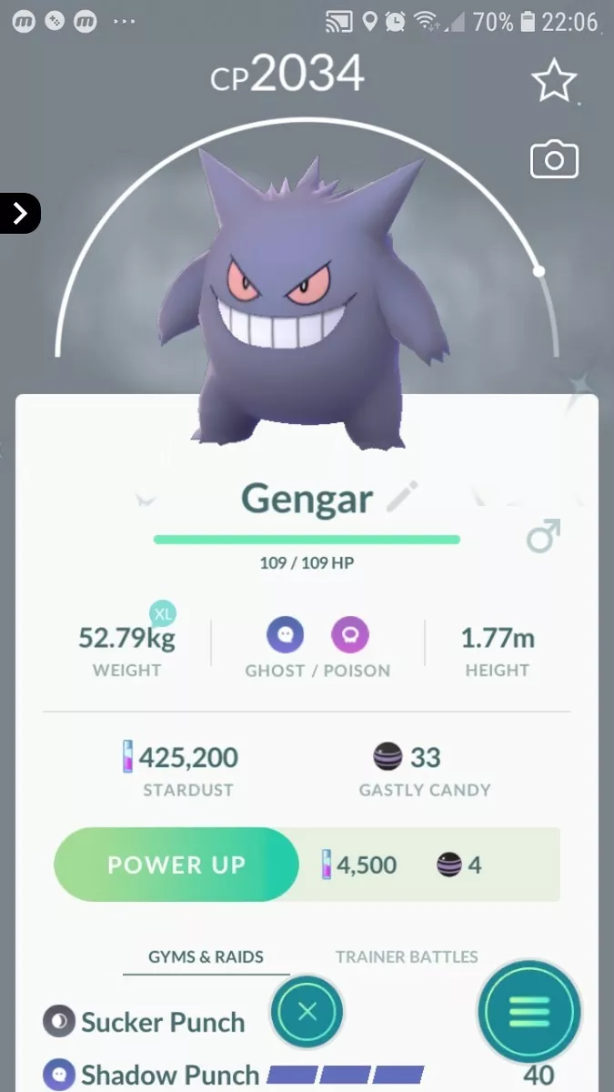 Shiny Gengar ( Gastly Evolution ) Pokemon Trade Go