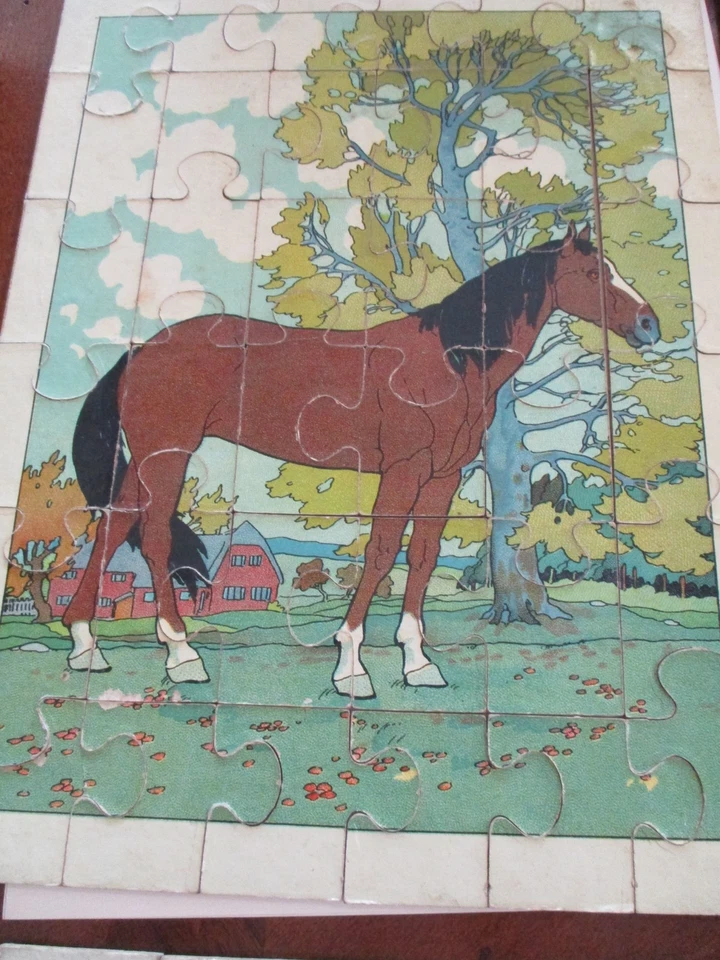 Vintage Milton Bradley's Heavy Cut Animals caja de 6 puzzles en caja Foto 2 de 4