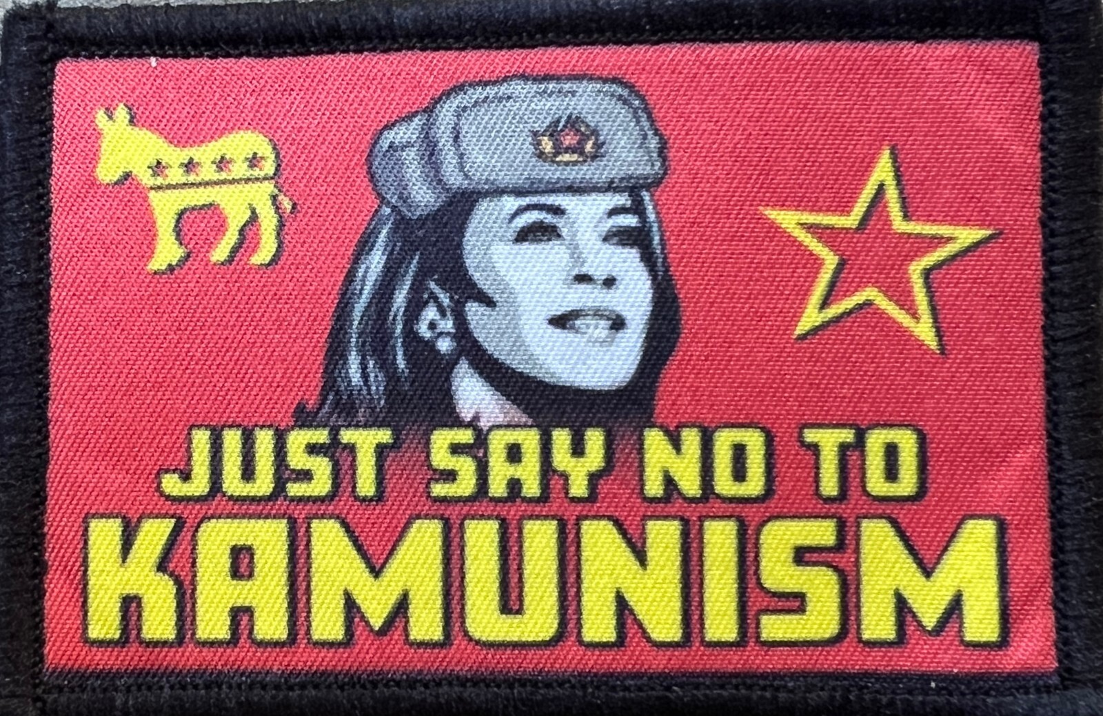 Say No to Kamunism morale patch Tactical Military Flag USA Trump Kamala Harris